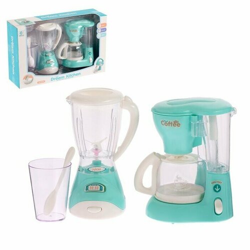 Набор бытовой техники Для кухни блендер кофеварка со световыми и звуковыми эффектами 8074₽
