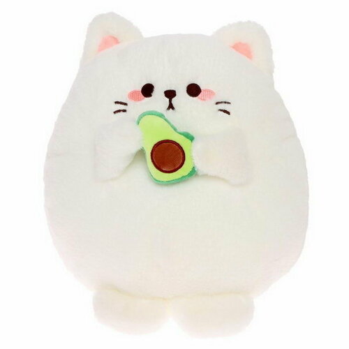 мягкая игрушка котик с авокадо цвет бежевый 35 см Мягкая игрушка Котик с авокадо, цвет белый, 35 см