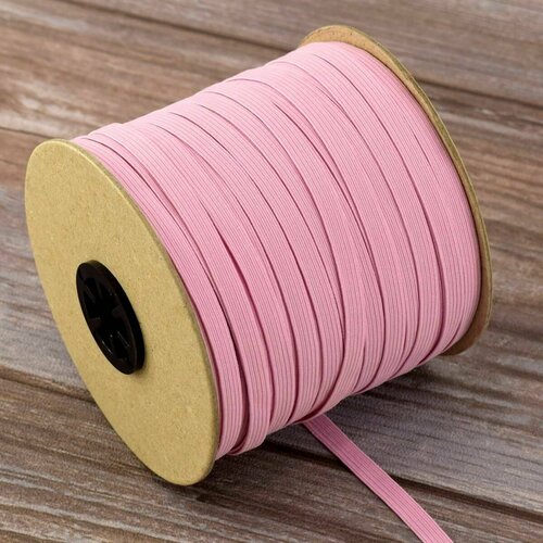 Резинка для шитья, ширина 6,6 мм, цвет розовый, 100 метров резинка для шитья ширина 6 6 мм цвет темно красный 100 метров