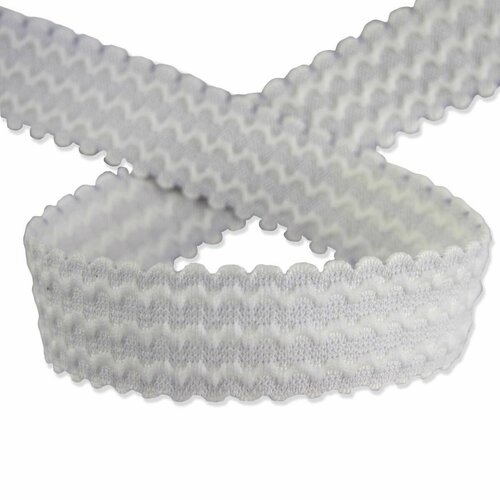 Резинка декоративная, ширина 25 мм, цвет белый, 1 упаковка