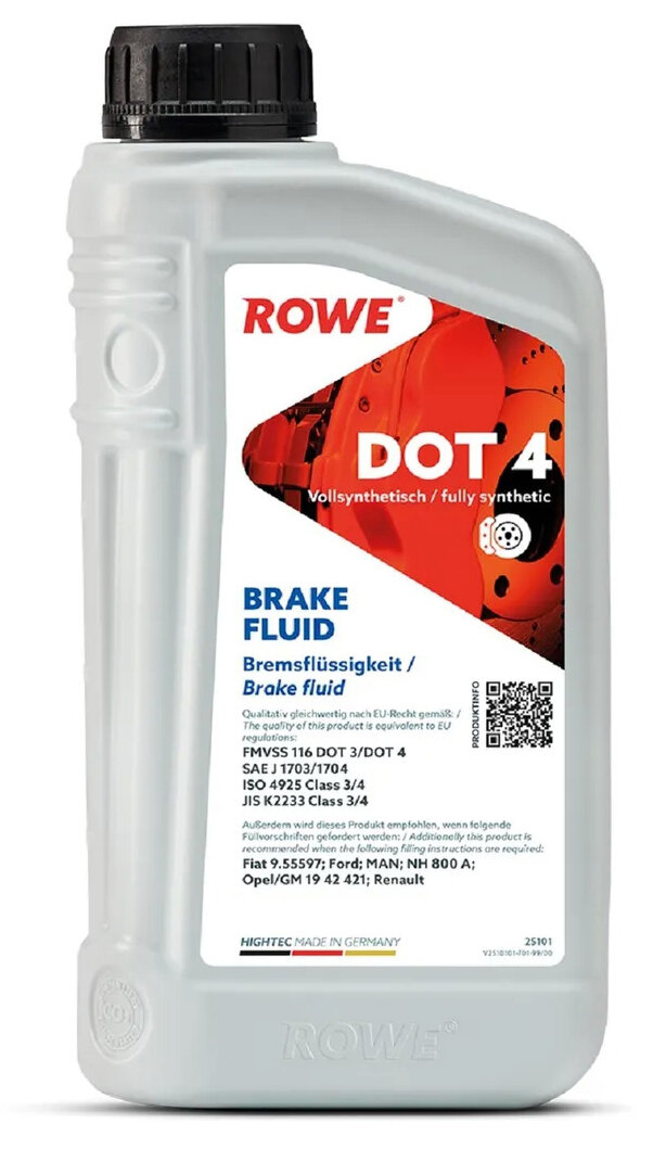 Жидкость тормозная ROWE HIGHTEC BRAKE FLUID DOT 4 (1 л)