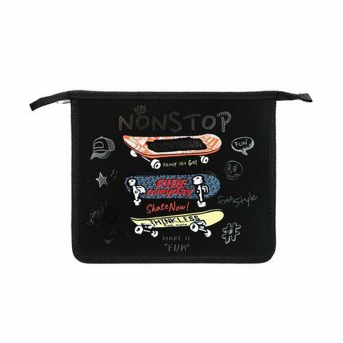 Папка для тетрадей А5, 240 х 205 х 40 мм, молния сверху, пластиковая, ПТ 73-12 