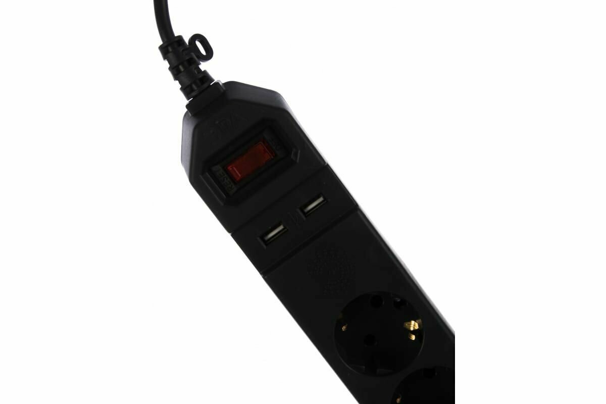 Сетевой фильтр ЭРА USF-5es-15m-USB 5 розеток с/з 10А / 2200 Вт
