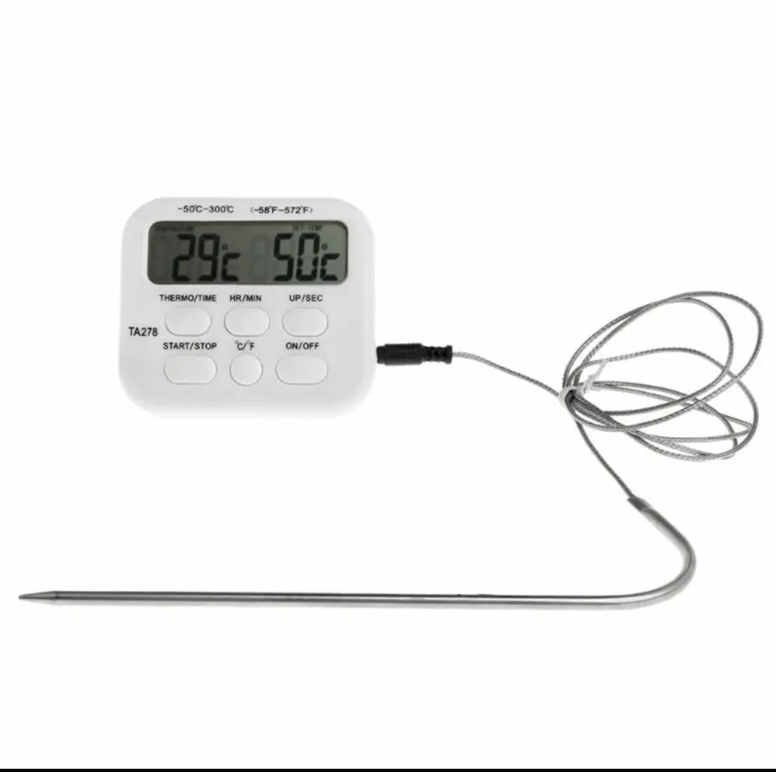 Электронный цифровой термометр с металлическим щупом - фотография № 2