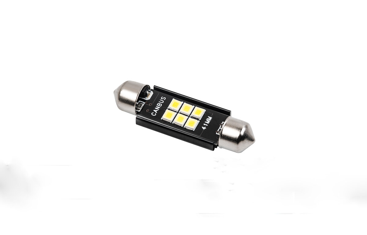 фото Светодиодная лампа автомобильная GNX C5W автолампа LED температура света белая 5000K 41mm 6 LED лампочка 1 шт