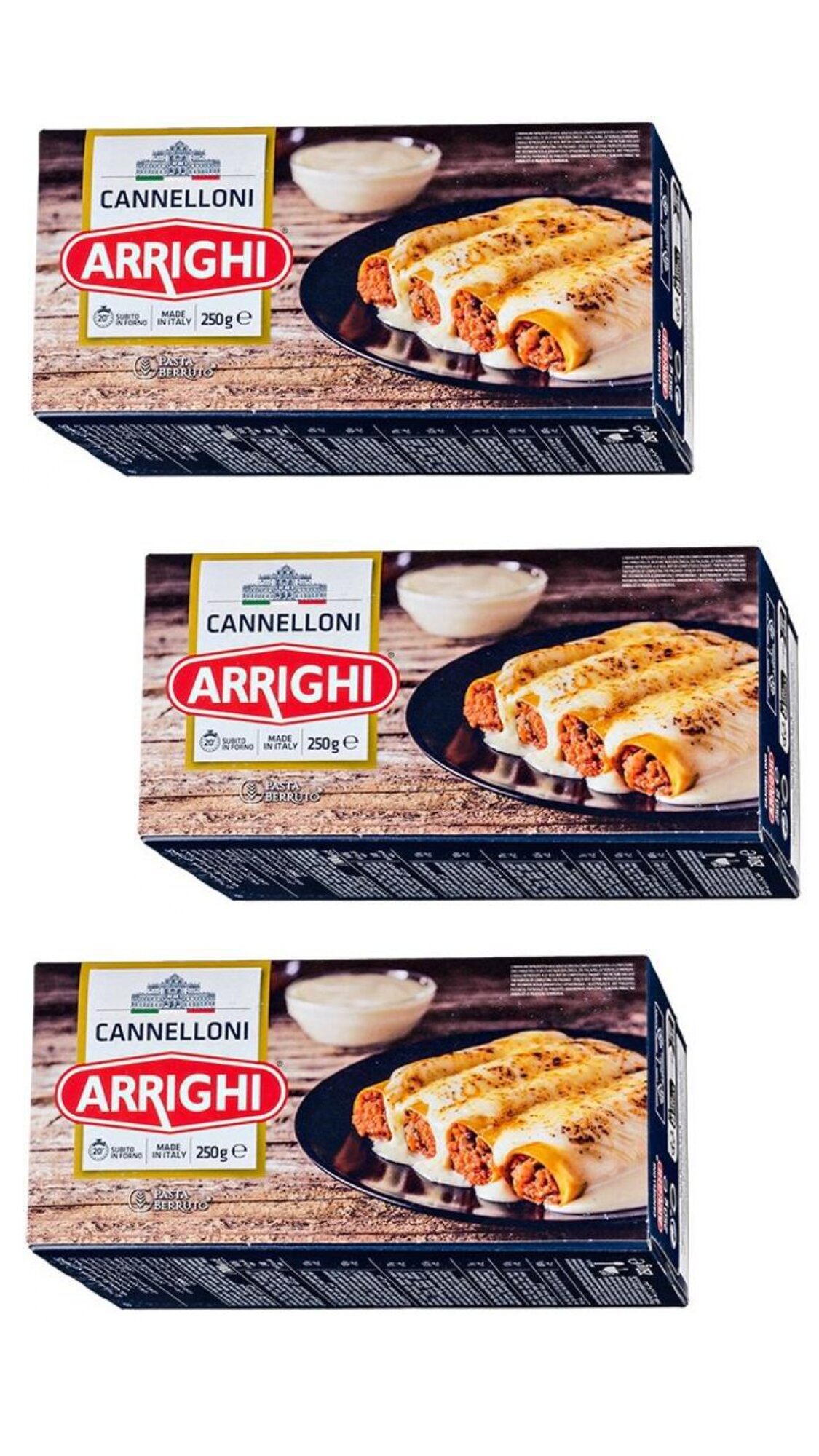 Изделия макаронные Canneloni (Трубочки) ARRIGHI 250 гр/3шт. - фотография № 1