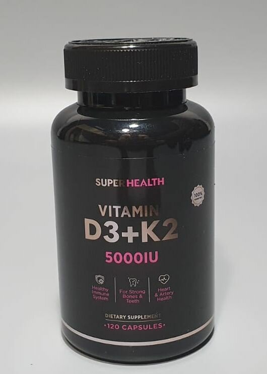 SuperHealth Vitamin D3 5000 ME +K2 Premium 120 caps