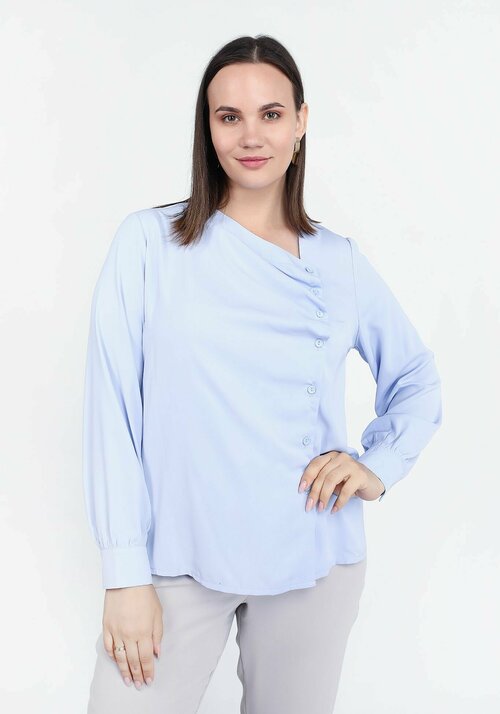 Блуза , размер 56, голубой