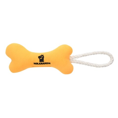 Mr.Kranch игрушка для собак косточка с канатом 31 х 9 х 4 см., Желтый - фотография № 8