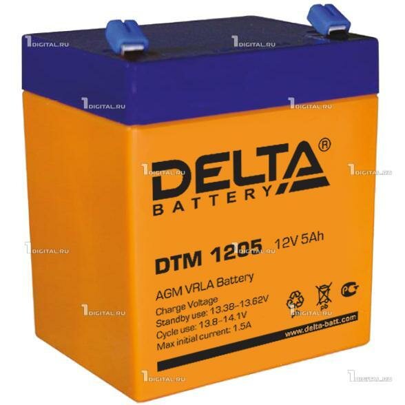 Аккумулятор DELTA DTM-1205 (12В, 5Ач / 12V, 5Ah) (Входит в блоки RBC43, RBC143, RBC44) (UPS серия)