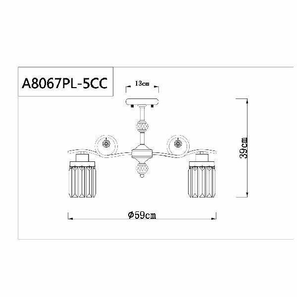 Люстра Arte Lamp Sophie A8067PL-5CC, E14, 200 Вт, кол-во ламп: 5 шт., цвет: хром - фотография № 13