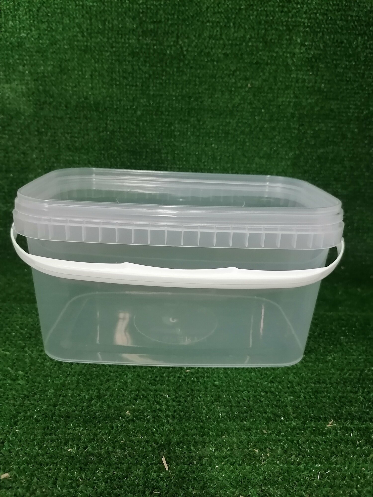 фото Ведро прозрачное, прямоугольное, с крышкой, 3,3л