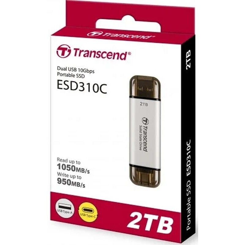 Внешний жесткий диск 2TB Transcend TS2TESD310S серебристый USB-C - фото №2