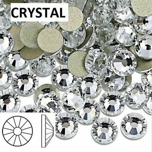 Стразы клеевые/холодной фиксации цвет Crystal (Кристалл), размер ss 30 (6.3-6.5 mm), упаковка 100 шт.