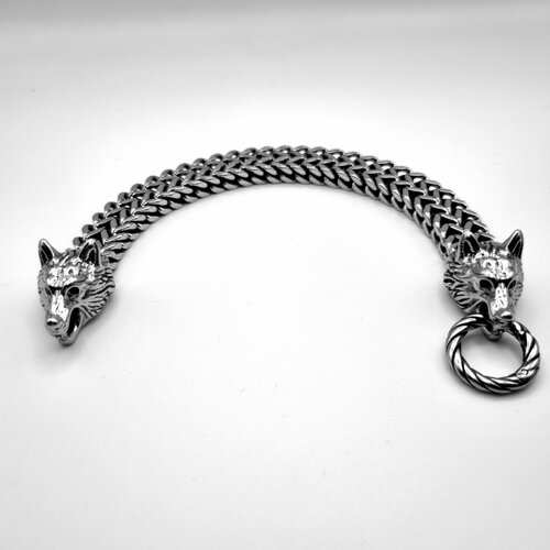 фото Браслет, 1 шт., размер 21 см, размер one size, диаметр 7 см, серый, черный reniva