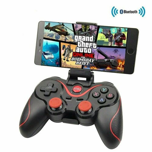 Беспроводной игровой контроллер Х3 Wireless Controller с держателем для смартфона, Black/ Red геймпад беспроводной defender blade 4 2 bluetooth android tv