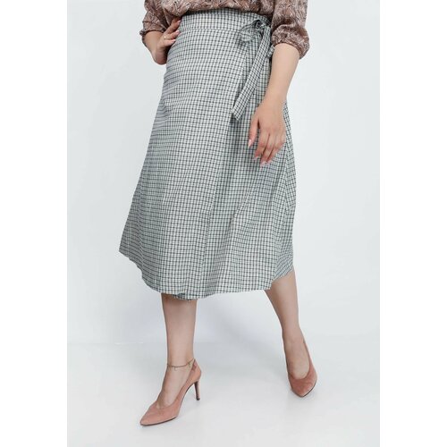 Юбка, миди, размер 48, коричневый