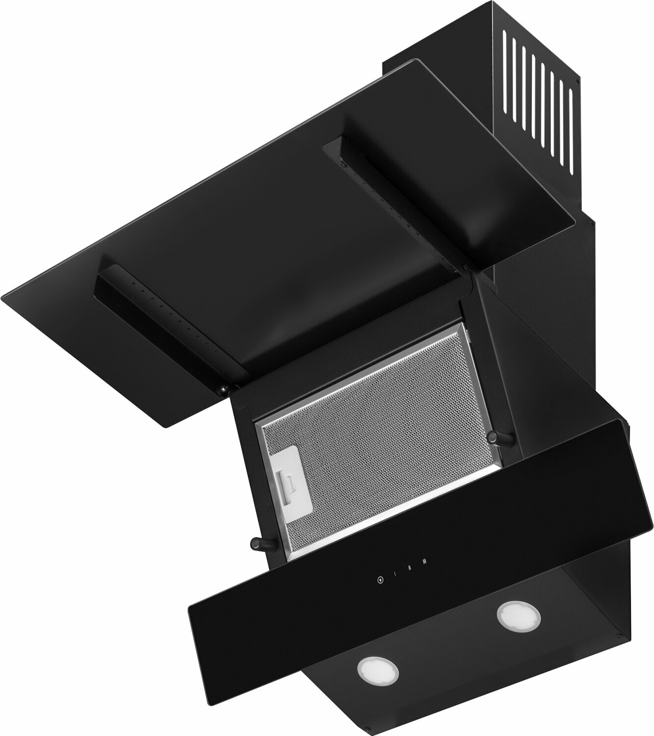 Купольная вытяжка Weissgauff Yota 606 Touch Double Black Glass, Алюминиевый жировой фильтр, Низкий уровень шума — фото 1