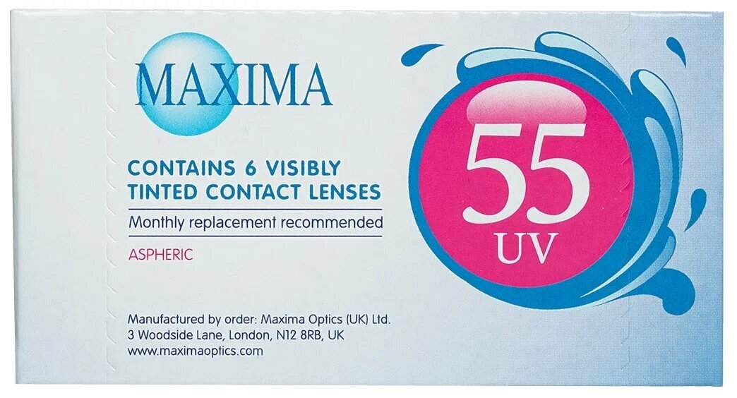 Контактные линзы Maxima 55 UV 1 месяц R. 8.6 SPH -2.00