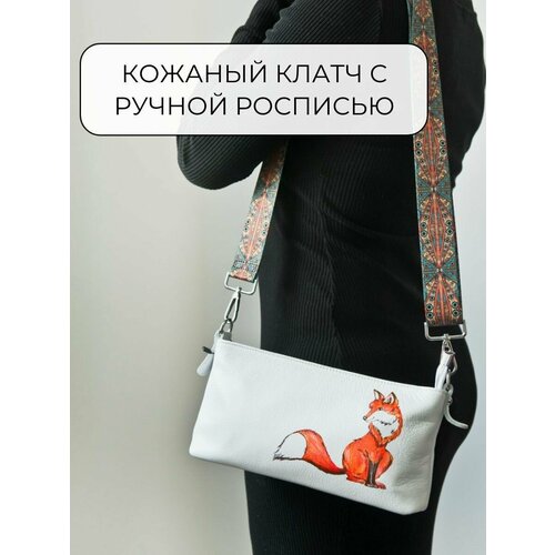 фото Сумка кросс-боди , фактура гладкая, белый нет бренда