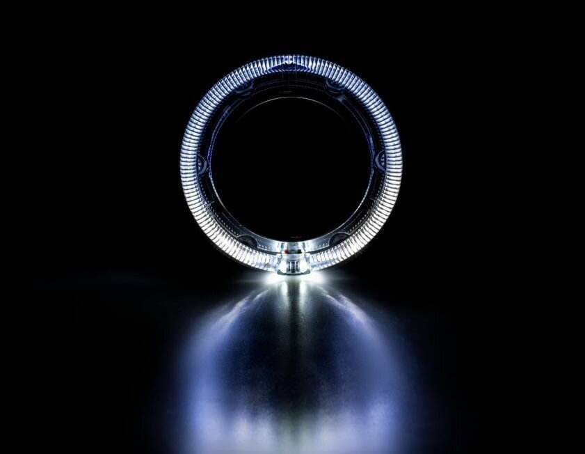 Декоративные бленды (маски) №104GD для линз 2.8" и 3.0", с CREE LED габаритами с функцией притухания, комплект 2 шт — фото 4