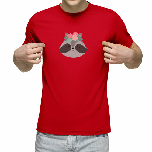 Футболка Us Basic, размер XL, красный мужская футболка милый маленький енот енотик m белый