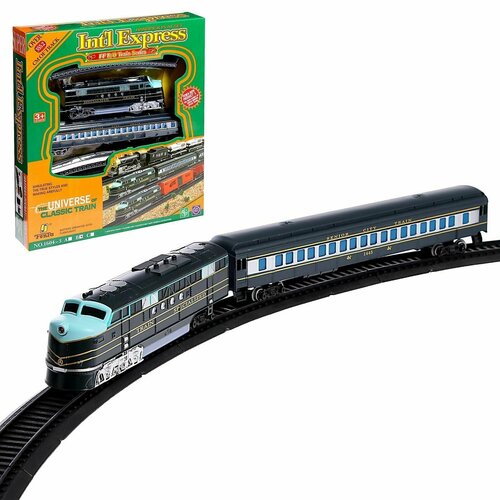 Железная дорога Экспресс, со световыми эффектами, протяжённость пути 3,6 м магнитный электрический паровоз игрушечный поезд транспортное средство совместимое с деревянными рельсами интерактивная игрушка в под