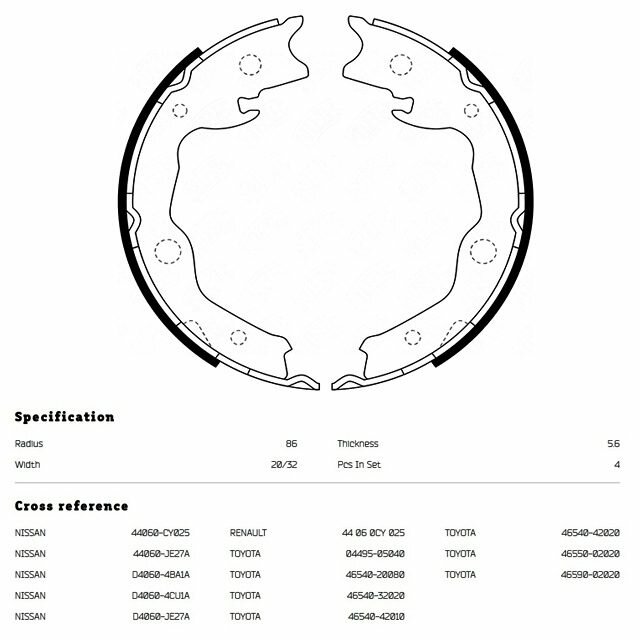 Барабанные тормозные колодки задние NIBK FN0621 (4 )