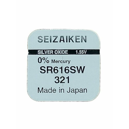 Батарейка SEIZAIKEN 321 (SR616SW) Silver Oxide 1.55V (1 шт) батарейка seizaiken 329 sr731sw silver oxide 1 55v