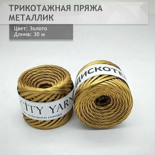 фото Трикотажная пряжа "металлик". цвет: золото big city yarn