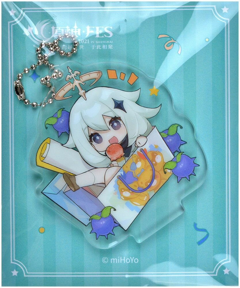 Акриловая фигурка Genshin Fes Chibi Character Standee Strap Paimon ЭМСИ - фото №5