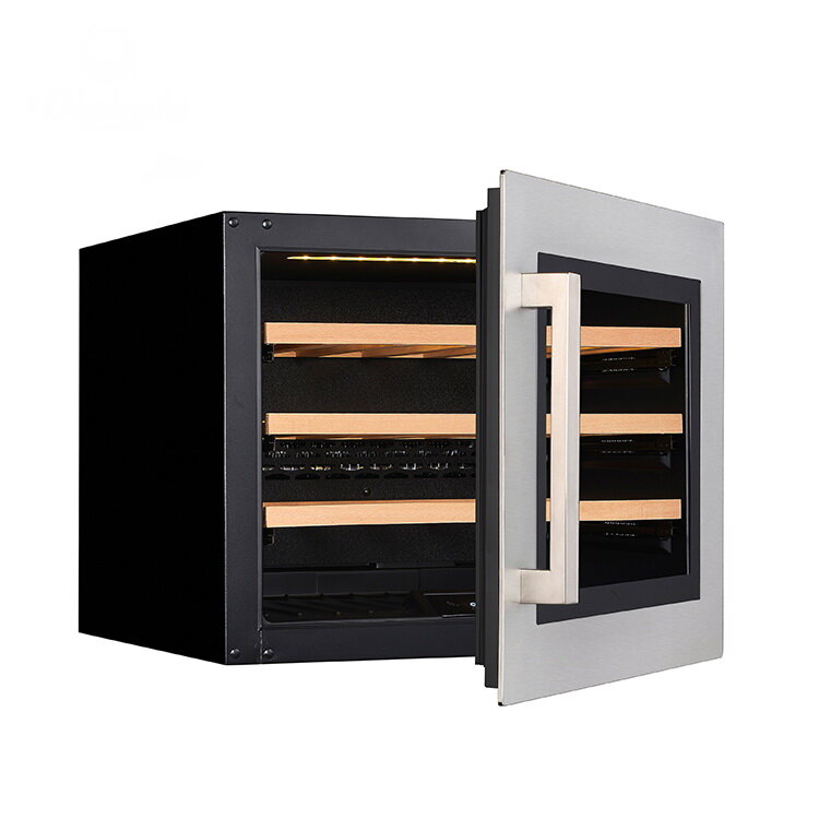 Винный шкаф Vinicole VI24S серый металлик встраиваемый Однозонный монотемпературный компрессорный холодильник