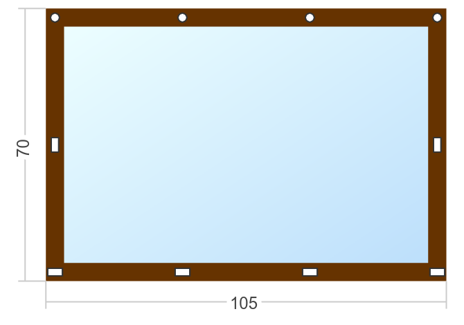 Мягкое окно Софтокна 105х70 см, Прозрачная пленка 0,7мм, Скоба-ремешок, Коричневая окантовка, Комплект для установки - фотография № 3