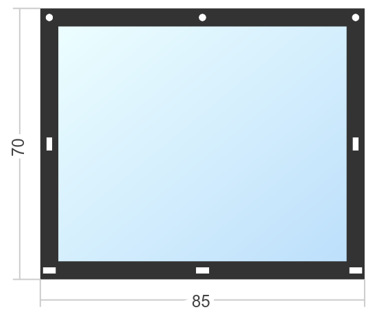 Мягкое окно Софтокна 85х70 см, Прозрачная пленка 0,7мм, Скоба-ремешок, Черная окантовка, Комплект для установки - фотография № 3