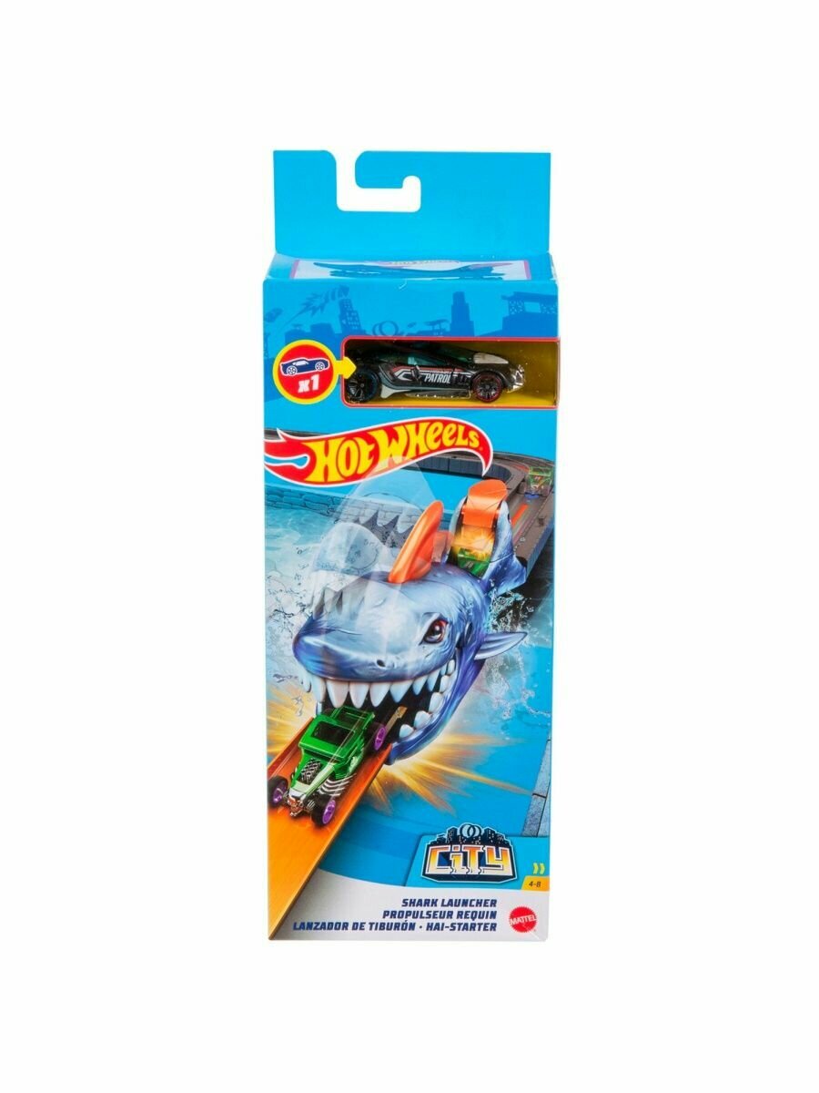 Hot Wheels (City) Пусковое устройство с машинкой - Акула, GVF41-GVF43