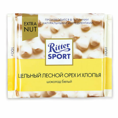 Шоколад Ritter Sport Белый Цельный лесной орех и хлопья 100г Alfred Ritter GmbH & Co.Kg - фото №13