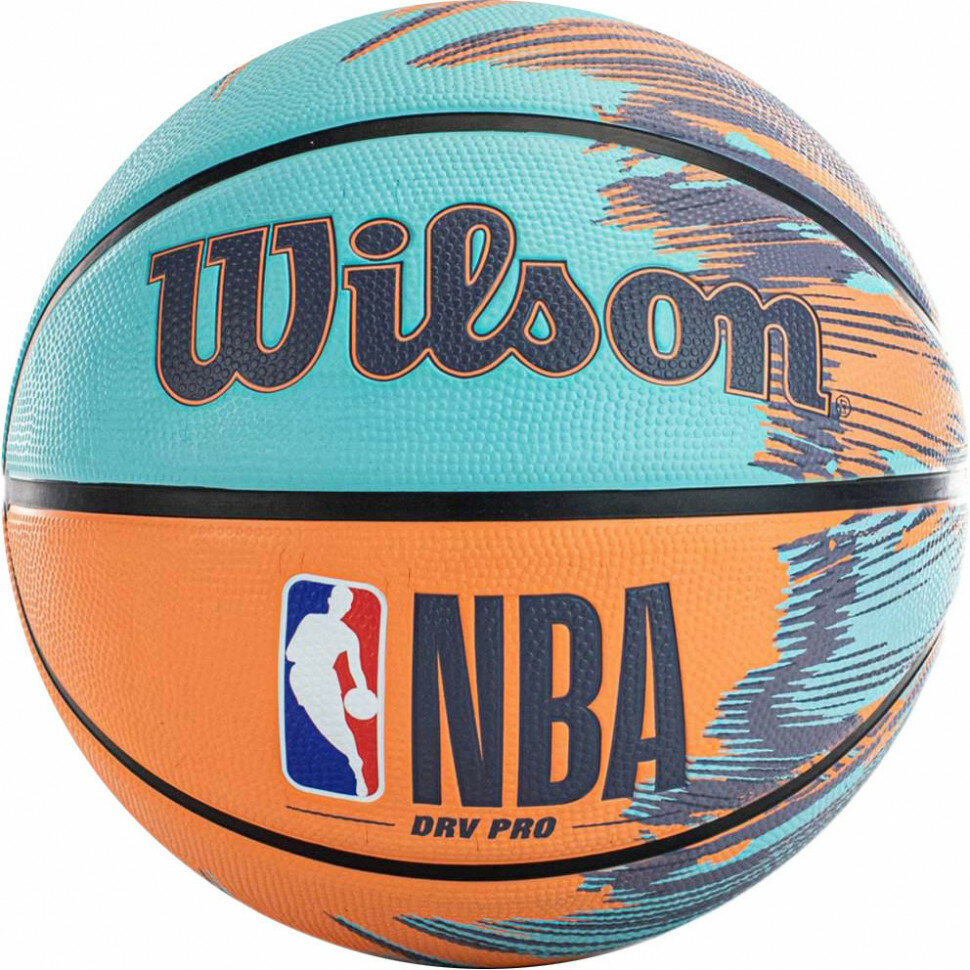 Мяч баскетбольный WILSON NBA DRV PRO STREAK BSKT, WZ3012501XB7 р.7, бирюзово-оранжевый