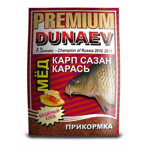 Прикормка натуральная Дунаев Премиум DUNAEV-PREMIUM 1кг / Мед