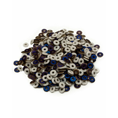 Бусины стеклянные O bead, размер 1,3х4 мм, диаметр отверстия 1,4 мм, цвет: Chalk White Azuro Matted, 15 грамм (около 495 шт).