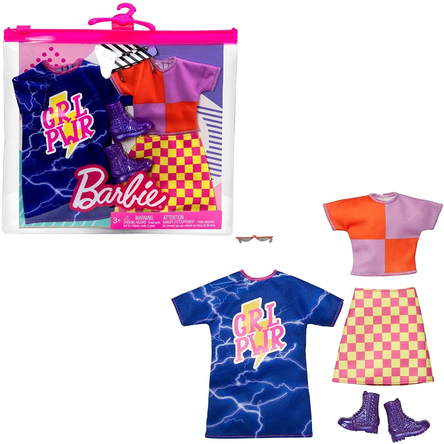 Одежда для кукол Два комплекта модной одежды и аксессуаров для куклы Барби, Barbie Girl Power