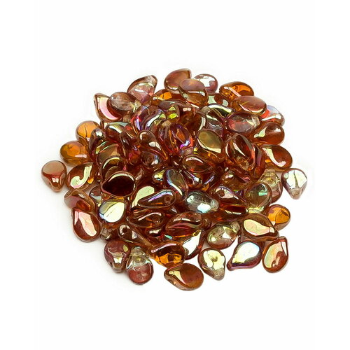 Стеклянные чешские бусины, Pip Beads, 5х7 мм, цвет Crystal Orange Rainbow, 100 шт.