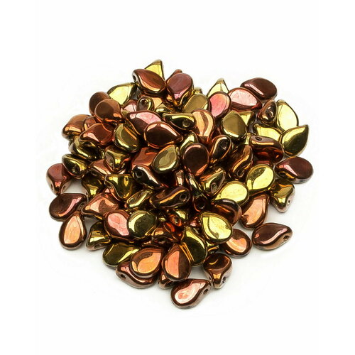 Стеклянные чешские бусины, Pip Beads, 5х7 мм, цвет Crystal California Gold Rush, 100 шт.
