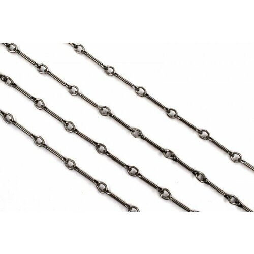 Цепочка для бижутерии TierraCast звено стержень 8х1мм, диаметр кольца 2,5мм, цвет античное серебро, 20-1725-12, 10см