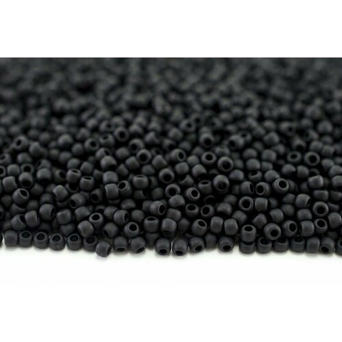 Бисер японский TOHO круглый 8/0 #0049F черный, матовый непрозрачный, 10 грамм
