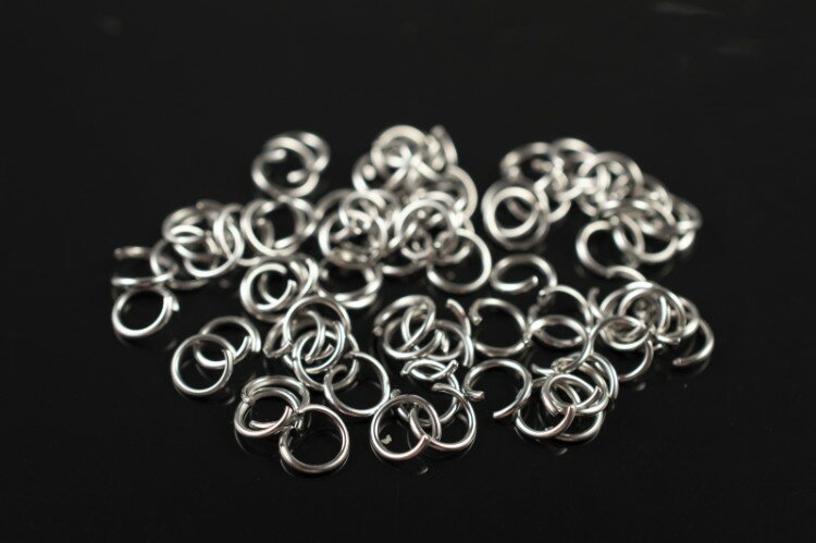 Кольца соединительные 6х0,8мм, разъемные, цвет стальной, хирургическая сталь, 13-063, 5г (около 80шт)