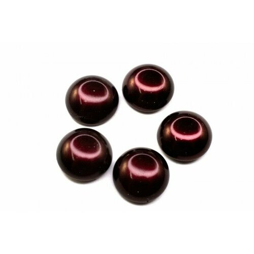 glass pearl cabochon 10мм цвет 70499 бордовый 756 014 5шт Glass Pearl Cabochon 12мм, цвет 70499 бордовый, 756-023, 5шт