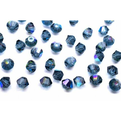 Бусины биконусы хрустальные 3мм, цвет MONTANA AB, 745-059, 20шт бусины биконусы хрустальные 3мм цвет crystal ab 745 004 20шт