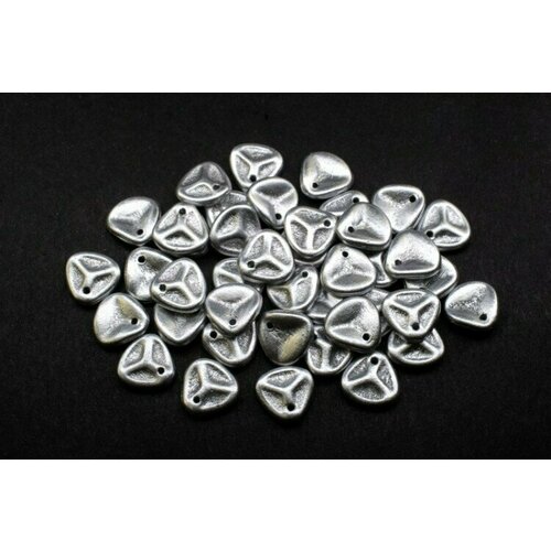 Бусины Rose Petal beads 8мм, отверстие 0,5мм, цвет 00030/01700 Crystal, Silver Bronz, 734-001, около 10г (около 50шт)