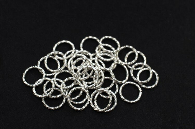 фото Кольца соединительные 10х1мм, разъемные, граненные, цвет серебро, железо, 13-070, 5г (около 21шт)