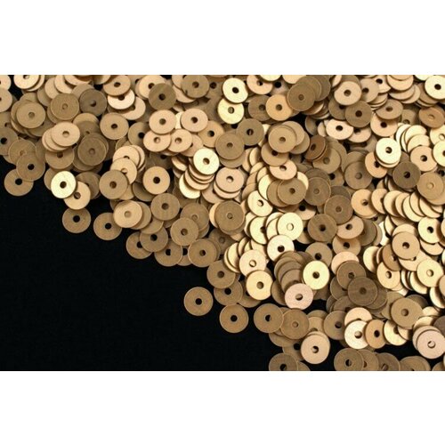 Итальянские пайетки плоские 4мм, цвет #0806W Oro, 3 грамма
